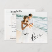 *~* Paar FOTO QR RSVP - AR6 Huwelijksuitnodiging Kaart (Voorkant / Achterkant)