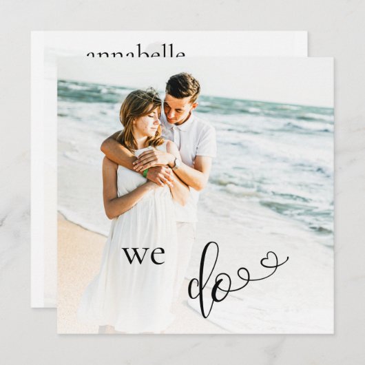 *~* Paar FOTO QR RSVP - AR6 Huwelijksuitnodiging Kaart (Voorkant / Achterkant)