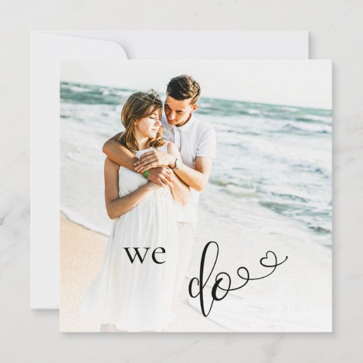 *~* Paar FOTO QR RSVP - AR6 Huwelijksuitnodiging Kaart (Voorkant)