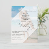 *~* Paar FOTO RSVP QR AR6 DIY Weddenschap Kaart (Staand voorkant)