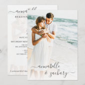 *~* Paar FOTO RSVP + QR AR6 Huwelijk Kaart (Voorkant / Achterkant)