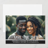 Paar foto verloving opslaan van de datum DIY Kaart (Voorkant / Achterkant)