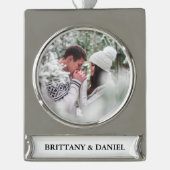 Paar foto verzilverd banner ornament (Voorkant)