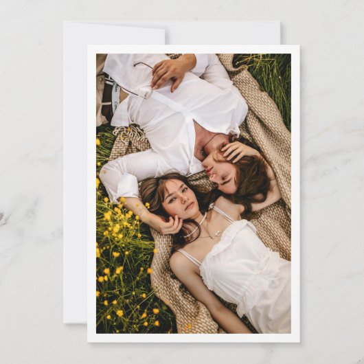 Paar Foto voor Vellum Overlay Wedding Flat Save The Date (Voorkant)
