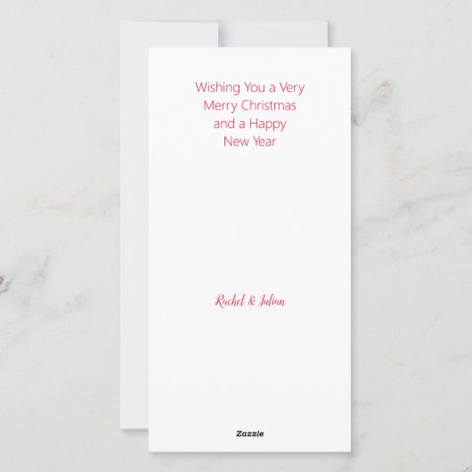 Paar Foto Vrolijke Kerstmis met Custom Terug Tekst Feestdagenkaart (Achterkant)