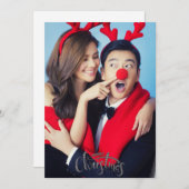 Paar Foto Vrolijke Kerstmis met Custom Terug Tekst Feestdagenkaart (Voorkant / Achterkant)