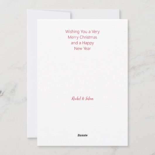 Paar Foto Vrolijke Kerstmis met Custom Terug Tekst Feestdagenkaart (Achterkant)