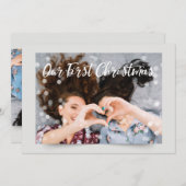 Paar fotolampjes | Onze eerste kerstgroet Feestdagenkaart (Voorkant / Achterkant)