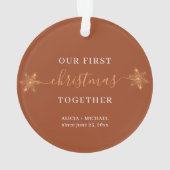 Paar fotoliefdesscript gepersonaliseerd ornament (achterkant)