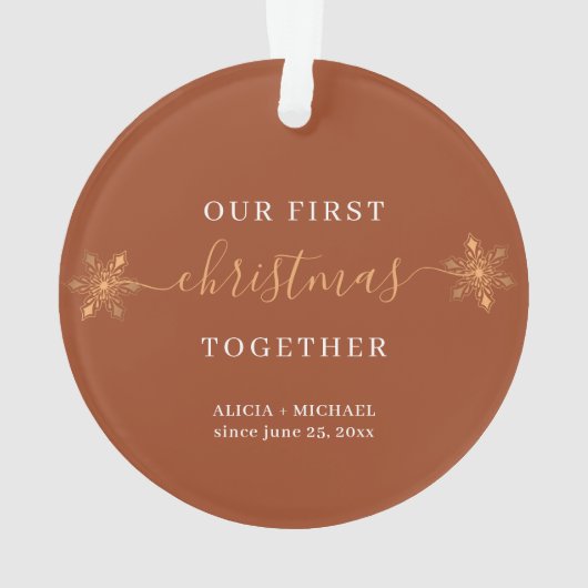 Paar fotoliefdesscript gepersonaliseerd ornament (achterkant)