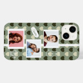 Paar Fotoliefhebber Groen Hearts Patroon bewerkbaa Case-Mate iPhone Case (Achterkant (horizontaal))