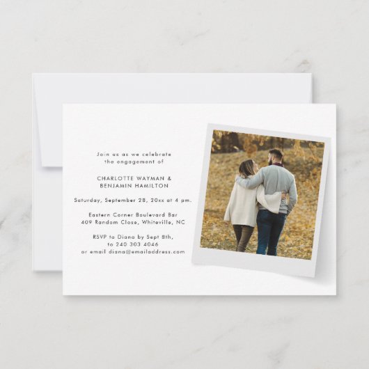 Paar Foto's Bruiloft Verloving Party Uitnodiging (Achterkant)