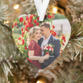 Paar foto's en jaarhart ornament