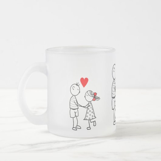 Paar Frosted Glass Mok - Liefde (Links)