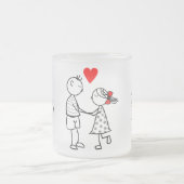 Paar Frosted Glass Mok - Liefde (Center)