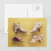 Paar geborduurde schoenen, c.1714 briefkaart (Voorkant / Achterkant)