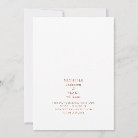 Paar Gedempte B/W Foto Terracotta Save the Date (Achterkant)