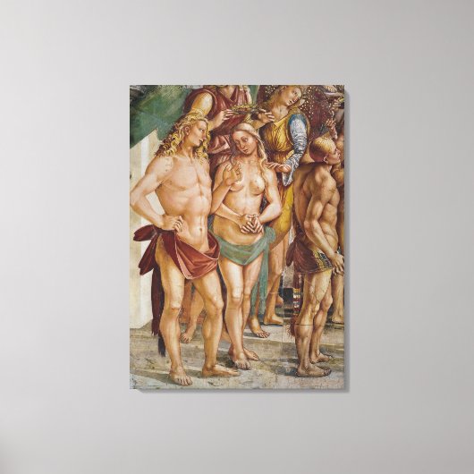 Paar gekroond door een engel, detail canvas afdruk (Voorkant)