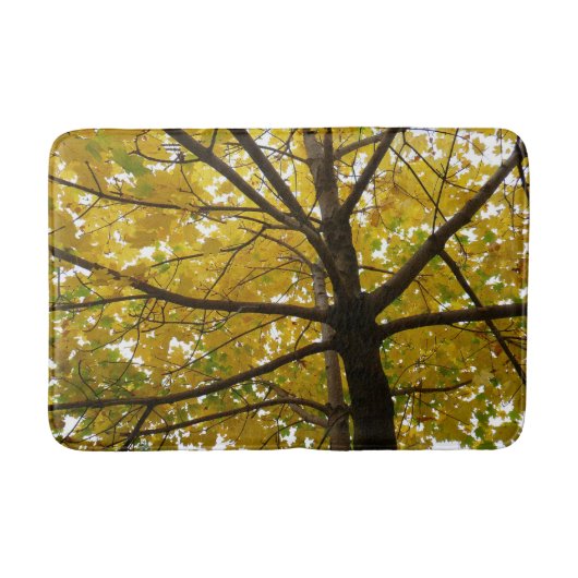 Paar Gele Esdoornbomen Herfst Natuur Badmat (Voorkant)