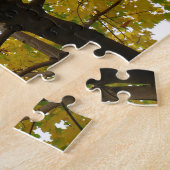 Paar Gele Esdoornbomen Herfst Natuur Legpuzzel (Zijkant)