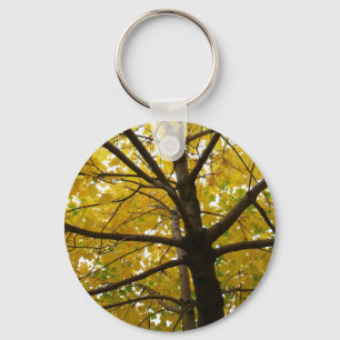 Paar Gele Esdoornbomen Herfst Natuur Sleutelhanger