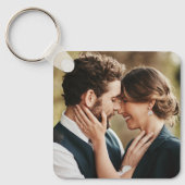 Paar gelofte handschrift modern script foto chic sleutelhanger (Voorkant)