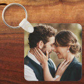 Paar gelofte handschrift modern script foto chic sleutelhanger (Voorkant)