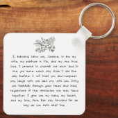 Paar gelofte handschrift modern script foto chic sleutelhanger (Achterkant)