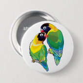 paar gemaskerde vogels ronde button 7,6 cm (Voorkant /achterkant)
