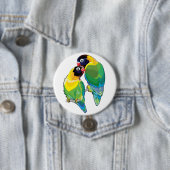 paar gemaskerde vogels ronde button 7,6 cm (In situ)