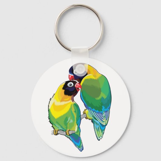 paar gemaskerde vogels sleutelhanger (Voorkant)