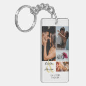 Paar gepersonaliseerde Afbeelding tekst 5 foto col Sleutelhanger (Voorkant Links)