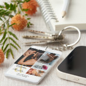 Paar gepersonaliseerde Afbeelding tekst 5 foto col Sleutelhanger (Voorkant Rechts)