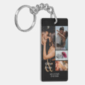 Paar gepersonaliseerde Afbeelding tekst B 5 foto c Sleutelhanger (Voorkant Links)