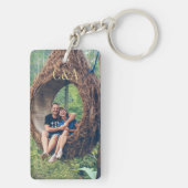 Paar gepersonaliseerde Afbeelding tekst B 5 foto c Sleutelhanger (achterkant)