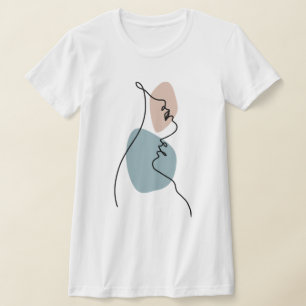 Paar Gezicht Lijn Kunst T-shirt
