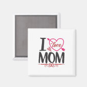 Paar Gift I Love mama Magneet (Voorkant / Achterkant)
