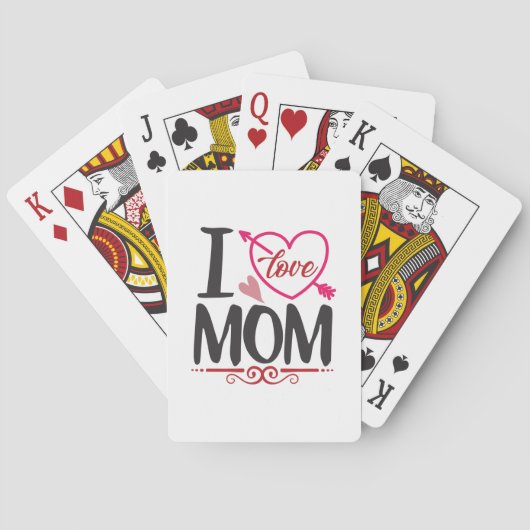 Paar Gift I Love mama Pokerkaarten (Achterkant)