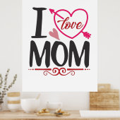 Paar Gift I Love mama Poster (Keuken)