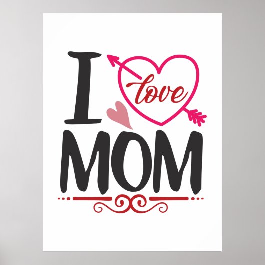 Paar Gift I Love mama Poster (Voorkant)