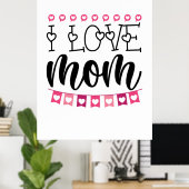Paar Gift I Love mama Poster (Thuiskantoor)
