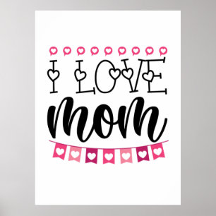 Paar Gift I Love mama Poster