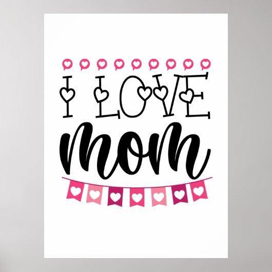 Paar Gift I Love mama Poster (Voorkant)