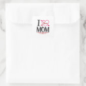 Paar Gift I Love mama Vierkante Sticker (Tas)