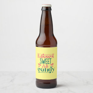 Paar Gift Kisses zweet als Snoep Bier Etiket