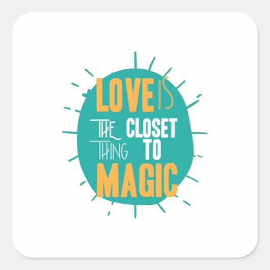 Paar Gift Love is de kast van Magic. Vierkante Sticker (Voorkant)