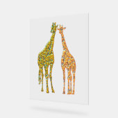 Paar Giraffe Goud Kunst Acryl Sign Bord (Hoek)
