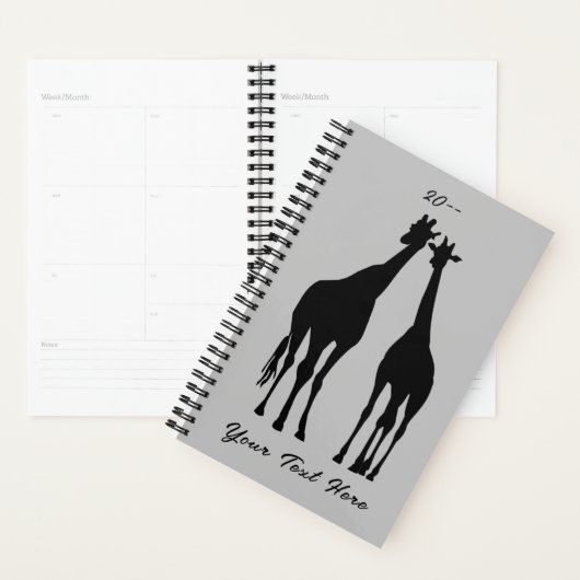 Paar Giraffe Planner met aangepaste tekst - Jaar (Display)
