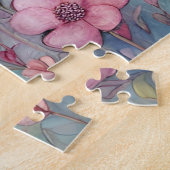 Paar Giraffes in een pasteltuin Legpuzzel (Zijkant)