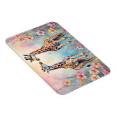 Paar Giraffes in een pasteltuin Magneet (Rechterzijde)
